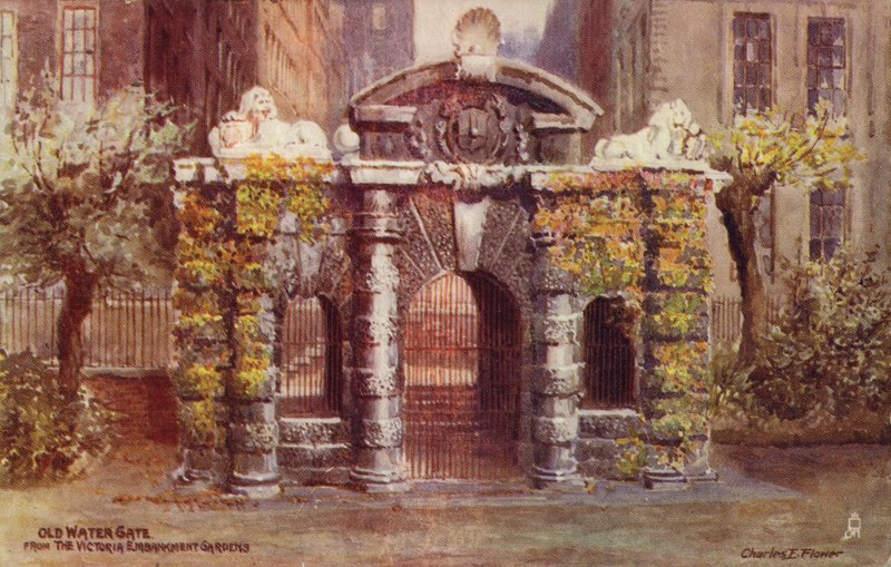 Old Water Gate Victoria Embankment Gardensista Lontoossa tekijältä Charles Edwin Flower