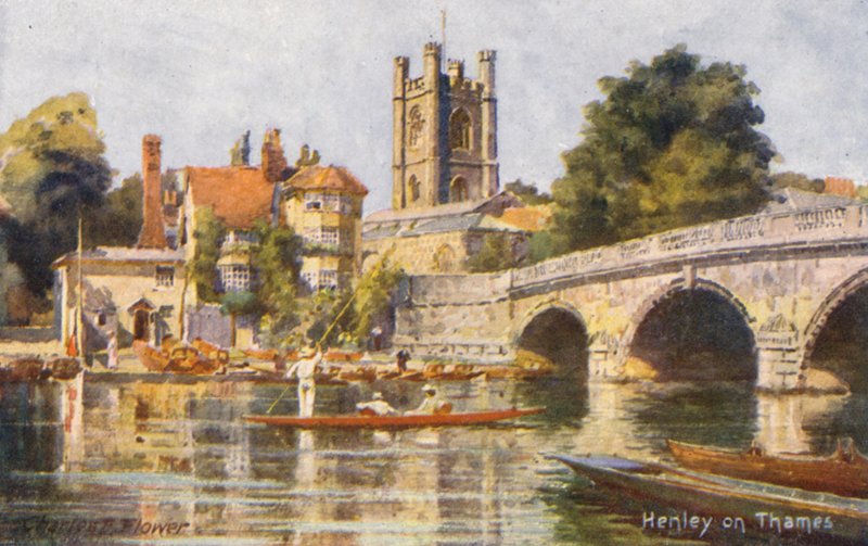 Thames-joki: Henley on Thames (värilitro). tekijältä Charles Edwin Flower