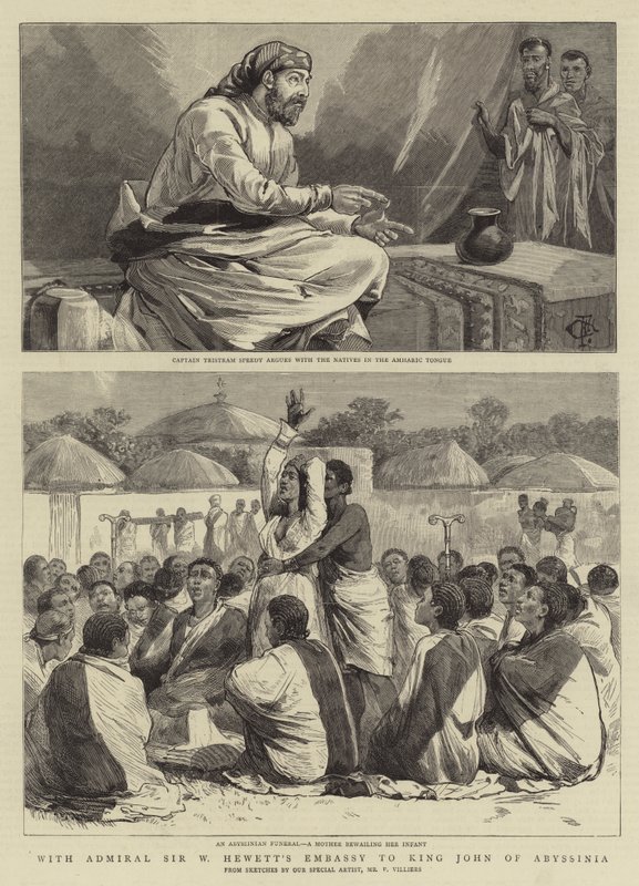 Amiraali Sir W Hewettin Abessinian kuningas Johnin suurlähetystön kanssa tekijältä Charles Edwin Fripp