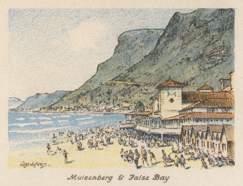 Etelä-Afrikka: Muizenberg ja False Bay (värilitro). tekijältä Charles Ernest Peers