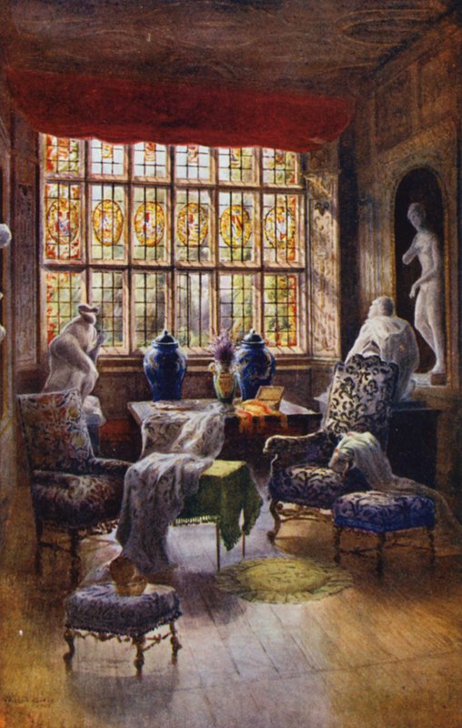 Knole House: Cartoon Gallery, Window (värilitografia). tekijältä Charles Essenhigh Corke