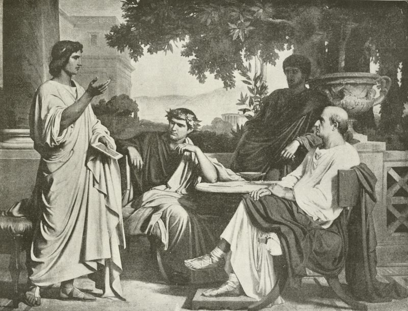 Vergilius, Horatius ja Varius Maecenasin talossa (syväpaino) tekijältä Charles François Jalabert