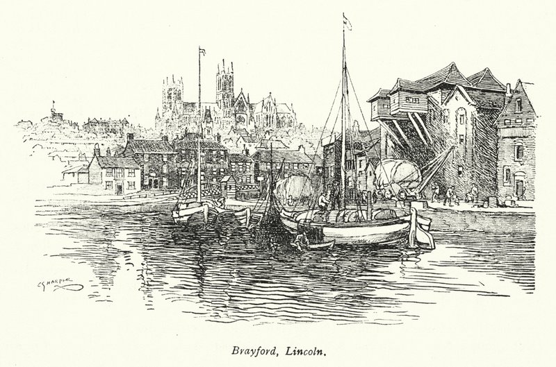Brayford, Lincoln (litografia) tekijältä Charles George Harper