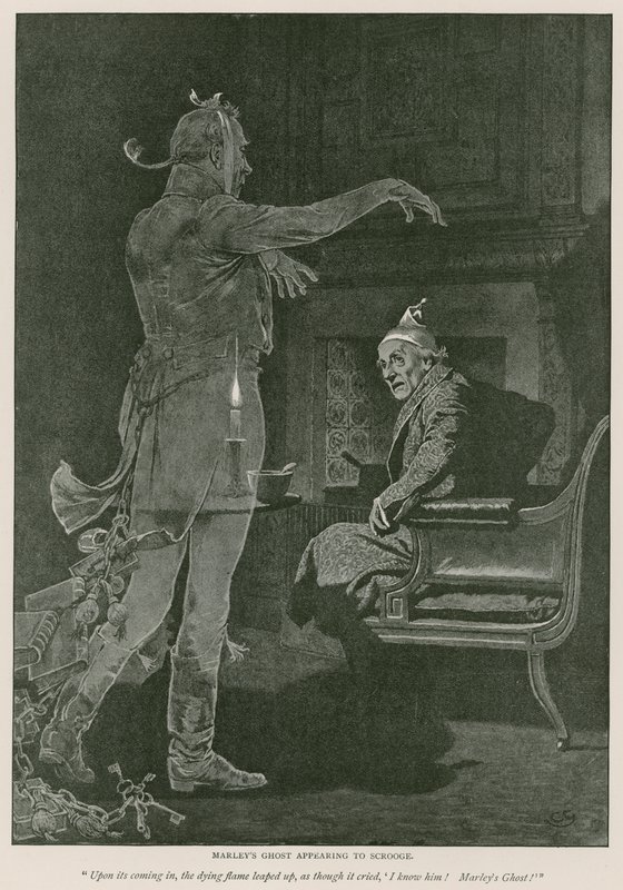 Kuvitus Charles Dickensin joululaululle tekijältä Charles Green