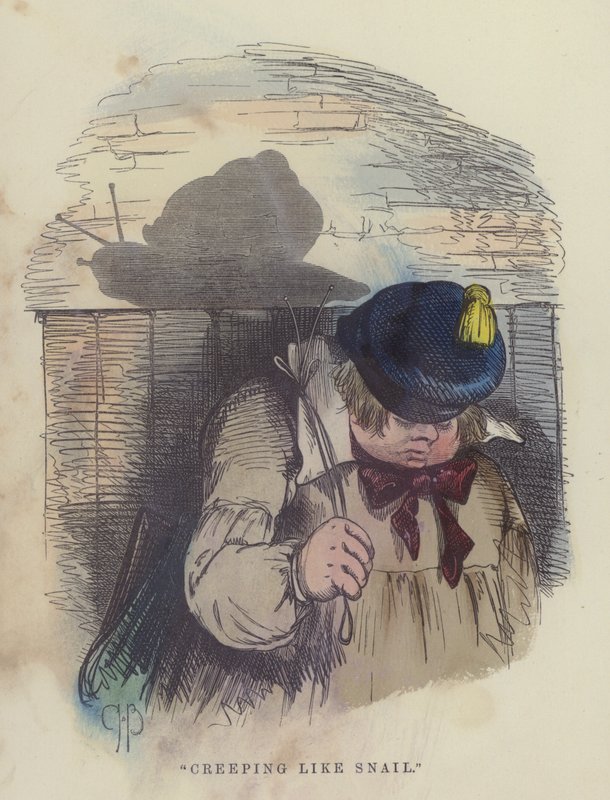Hiipivä kuin etana (värillinen kaiverrus) tekijältä Charles Henry Bennett