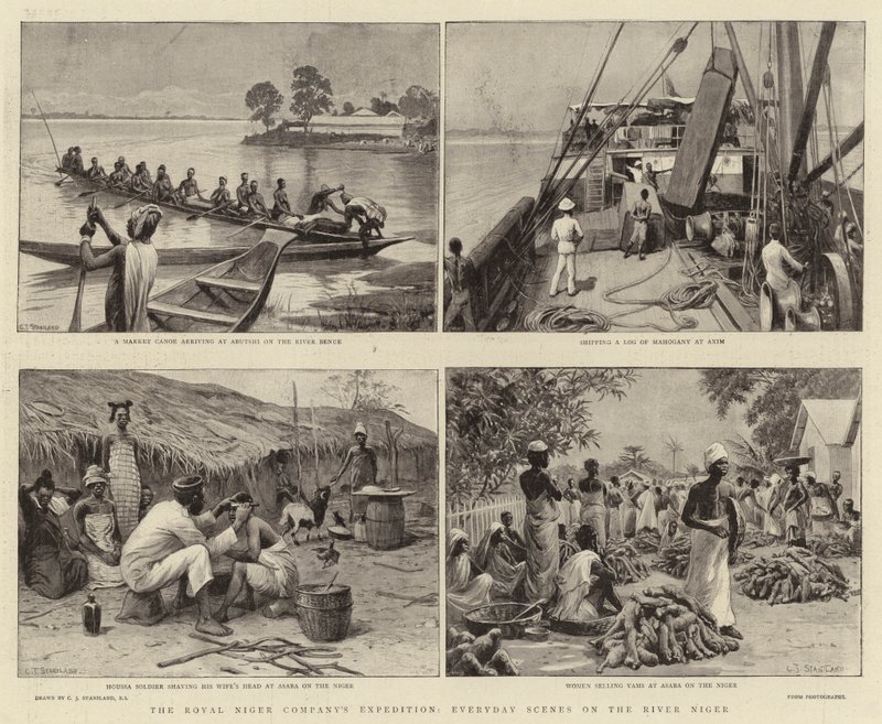 Kuninkaallisen Niger-yhtiön retkikunta, jokapäiväisiä kohtauksia Niger-joella tekijältä Charles J. Staniland