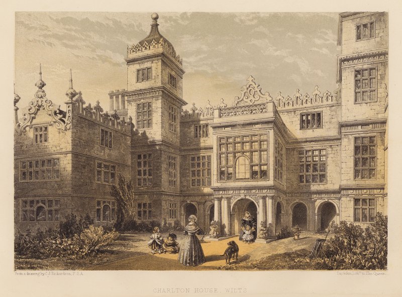 Charlton House, Wilts (akvatinta) tekijältä Charles James Richardson