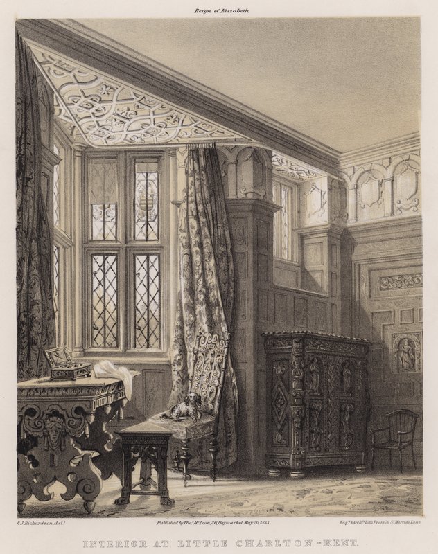 Sisustus Little Charltonissa, Kentissä (väri litho) tekijältä Charles James Richardson