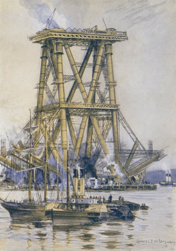 Forth Bridgen tekeminen tekijältä Charles John de after Lacy