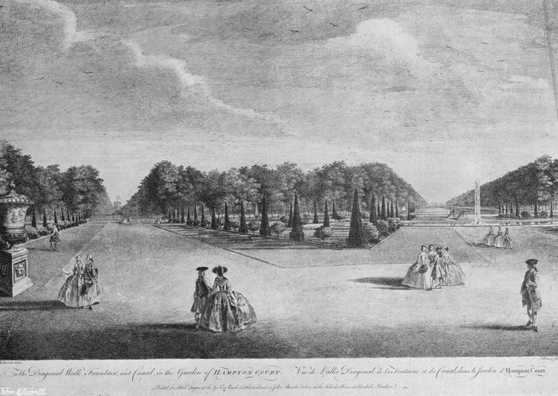 Yews Hampton Courtissa 1700-luvulla tekijältä Charles Latham