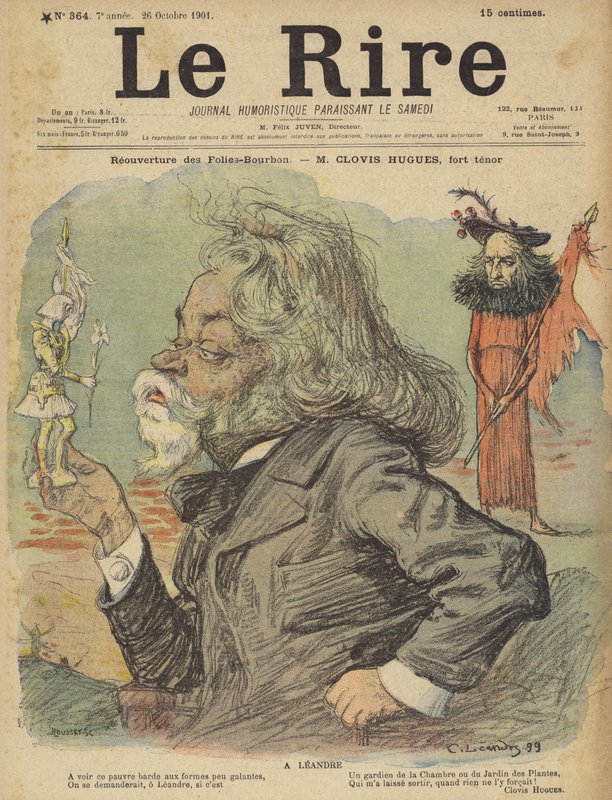 Clovis Hugues, kuvitus Le Rirelle tekijältä Charles Leandre