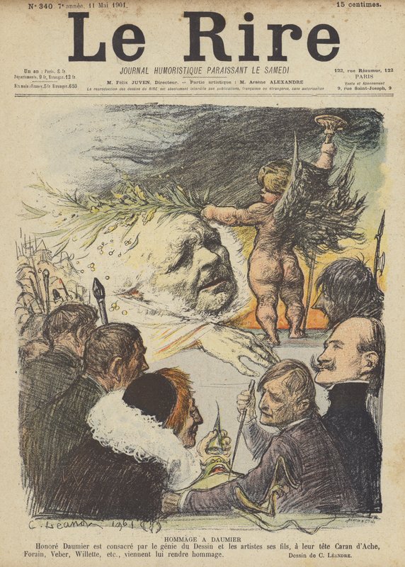 Kunnioitus Honore Daumierille, kuvitus Le Rirelle tekijältä Charles Leandre