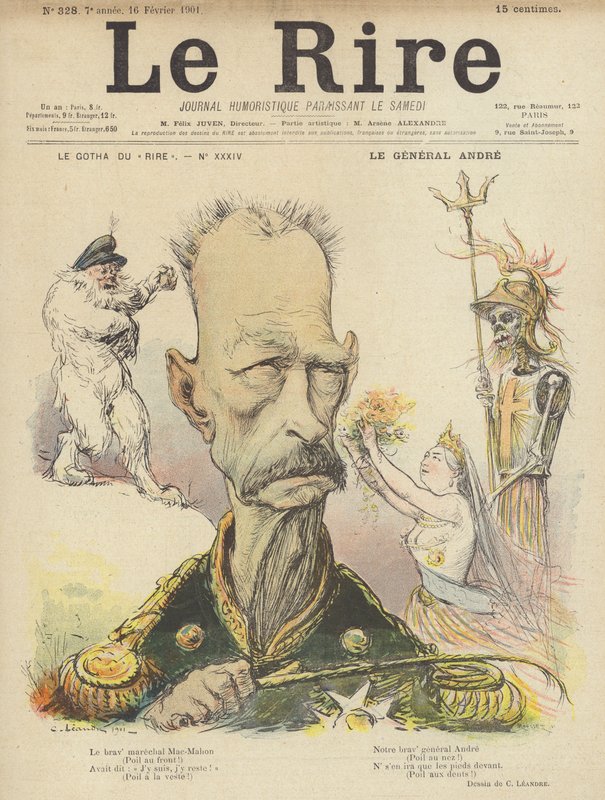 Le General Andre, kuvitus Le Rirelle tekijältä Charles Leandre
