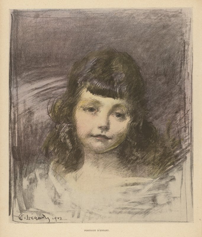 Lapsen muotokuva (väri litho) tekijältä Charles Leandre