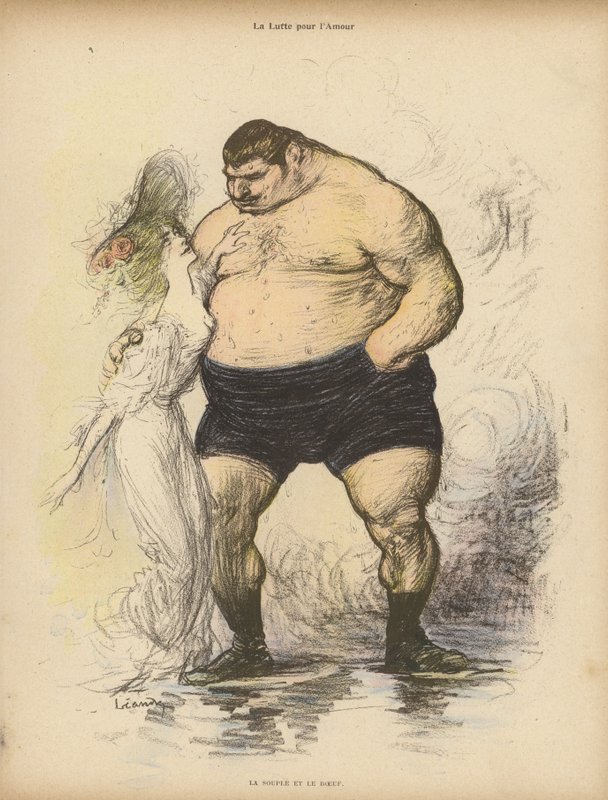 Taistelu rakkauden puolesta: Pehmeys ja voima (väri litho) tekijältä Charles Leandre