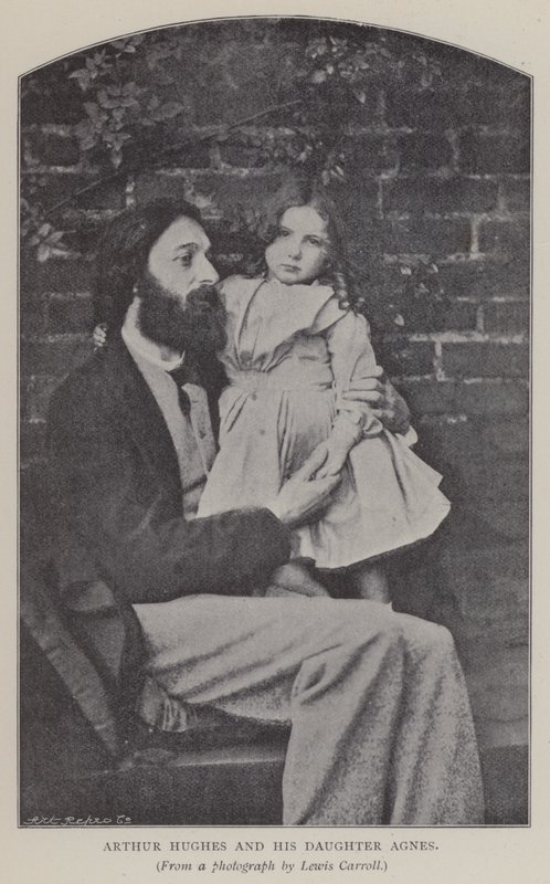 Arthur Hughes ja hänen tyttärensä Agnes (m/w kuva) tekijältä Charles Lutwidge Dodgson