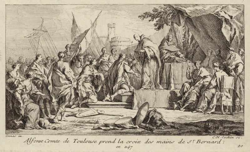 Alfons I, Toulousen kreivi, ottaa ristin Clairvaux
