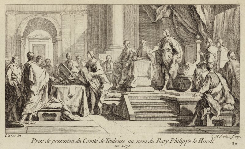 Toulousen kreivikunnan hallinta Ranskan kuninkaan Philip III:n nimissä tekijältä Charles Nicolas II Cochin