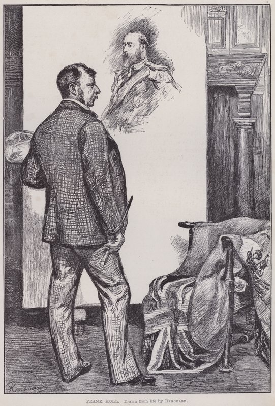 Frank Holl maalaa studiossaan (kaiverrus) tekijältä Charles Paul Renouard