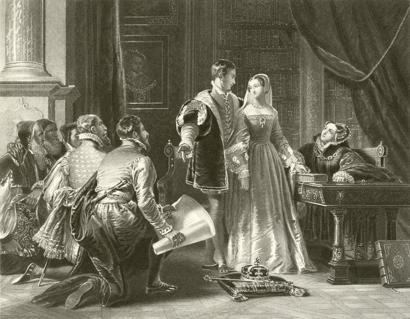 Lady Jane Greyn haluttomuus hyväksyä kruunu - tekijältä Charles Robert Leslie