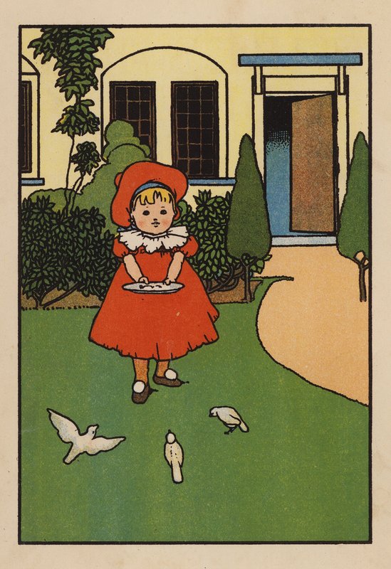 Kuvituskuvitus Babes and Birds -lehteen (värilitraus) tekijältä Charles Robinson