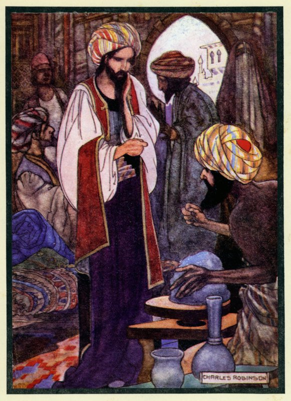 Kuvitus Omar Khayyamin rubaiyatille tekijältä Charles Robinson