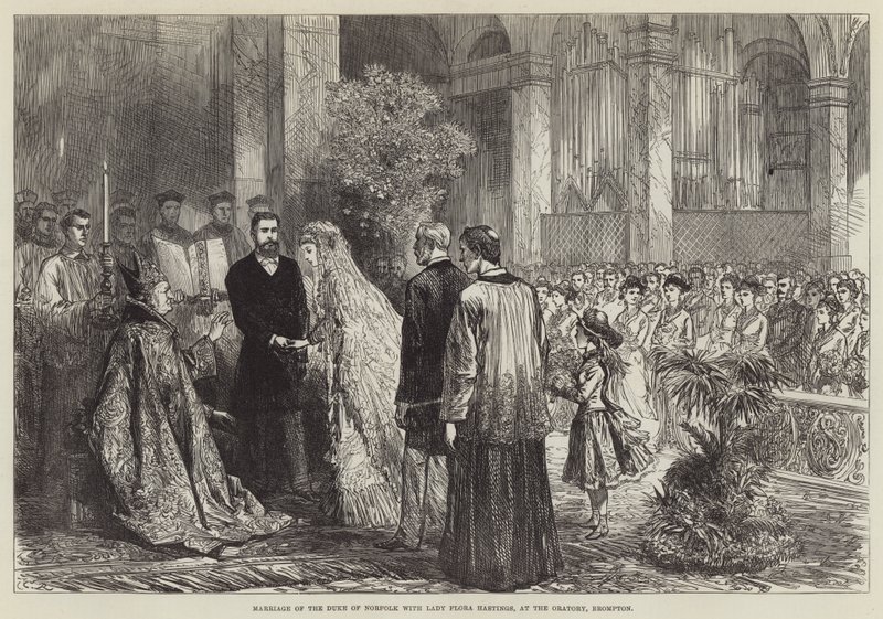 Norfolkin herttuan häät lady Flora Hastingsin kanssa oratoriossa Bromptonissa tekijältä Sir John Charles Robinson