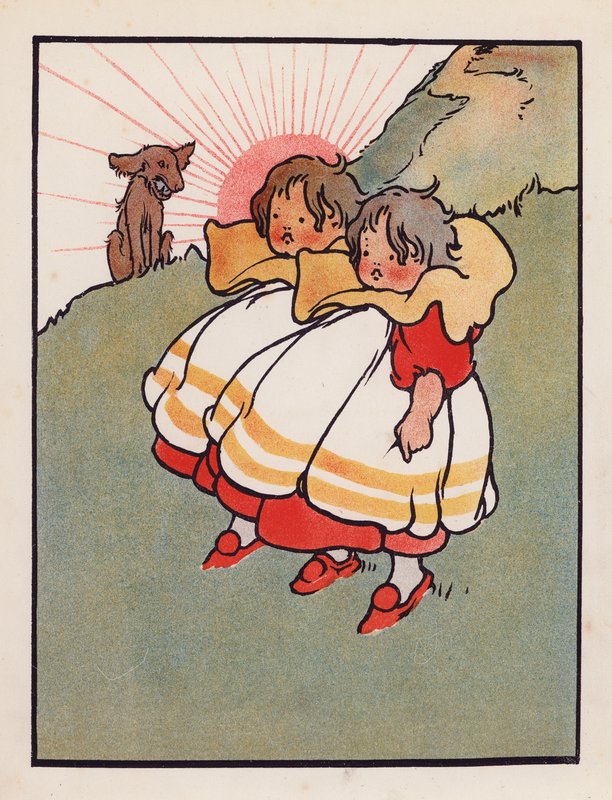 Hölynpölyä: Kaksoset maatilalla (värilitografia). tekijältä Charles Robinson