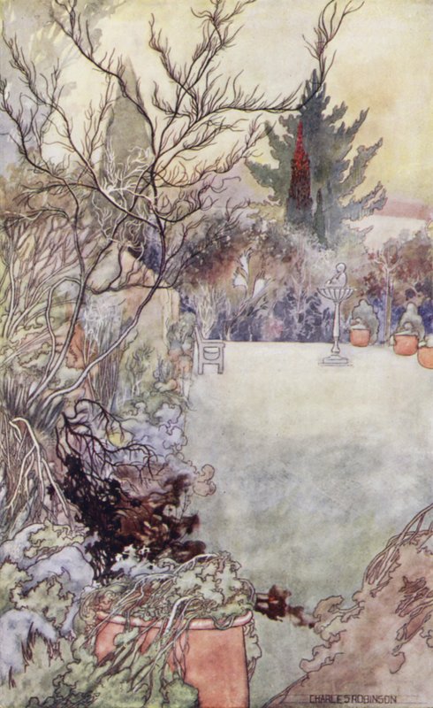Sentimental puutarhamme: Holly Tree (väri litho) tekijältä Charles Robinson