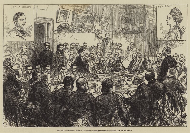 Bravo-tutkimus, Sketch in Court, Mrs Coxin ristikuulustelu, herra Lewis tekijältä Sir John Charles Robinson