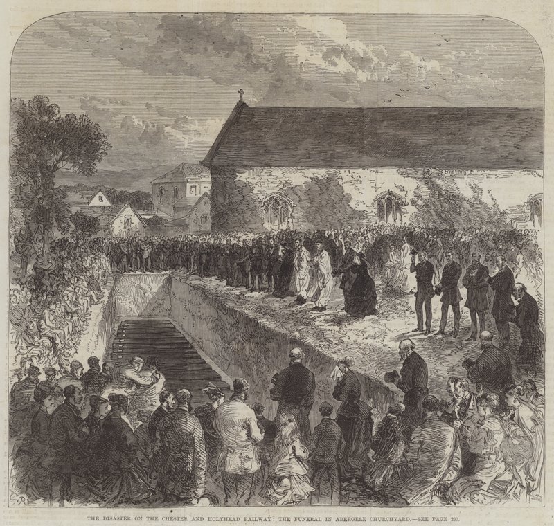 Katastrofi Chesterin ja Holyheadin rautateillä, hautajaiset Abergelen kirkkopihalla tekijältä Sir John Charles Robinson