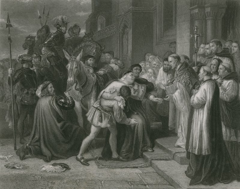 Wolsey Leicester Abbeyssa, Henry VIII tekijältä Charles West Cope