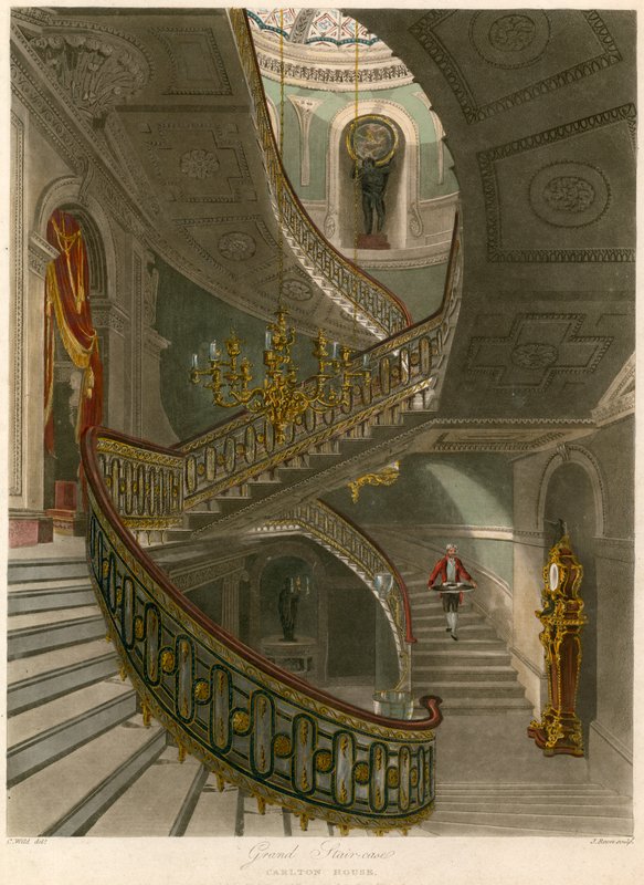 Suuri portaikko, Carlton House, Lontoo tekijältä Charles Wild