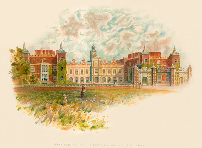 Hatfieldin talo, Hertfordshire - eteläjulkisivu tekijältä Charles Wilkinson