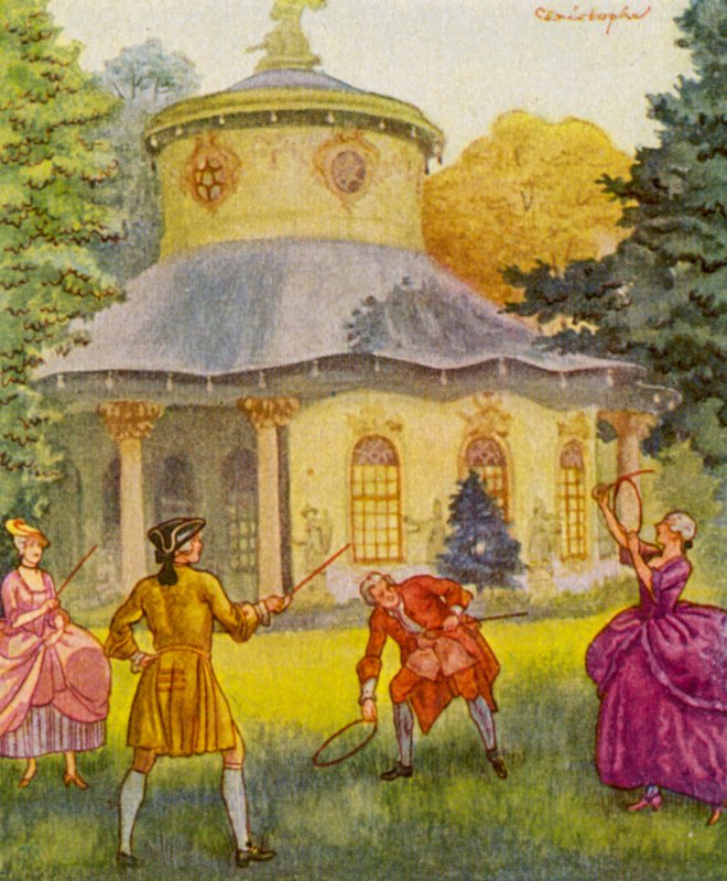 Chinesischer Pavillon / Kiinalainen paviljonki (värilitografia) tekijältä Christophe (1856 1945)