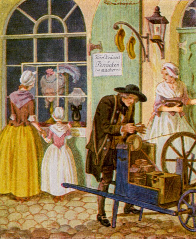 Scherenschleifer / Saksimylly (värilitografia) tekijältä Christophe (1856 1945)