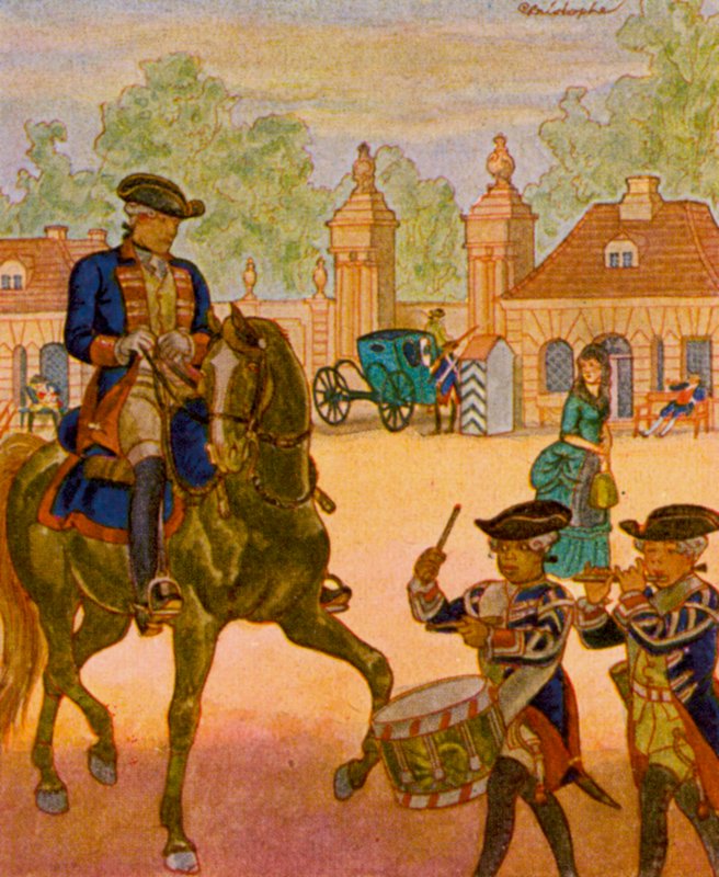 Wache Am Brandenburger Tor / Vartija Brandenburgin portilla (värilitografia) tekijältä Christophe (1856 1945)