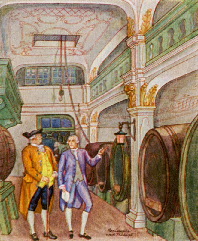 Weinkellerei / Viinitila (värilitro) tekijältä Christophe (1856 1945)