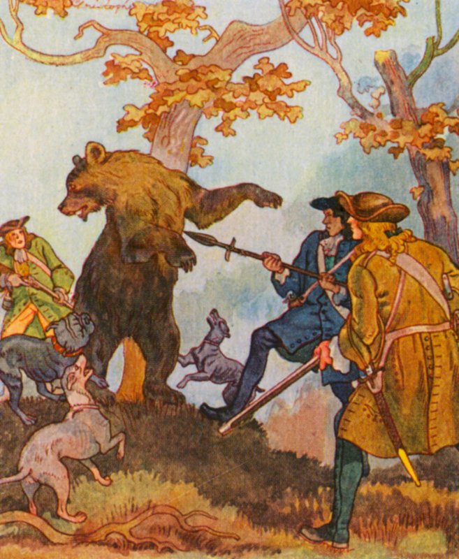 Barenjagd / Karhunmetsästys (värilitro) tekijältä Christophe (1856 1945)