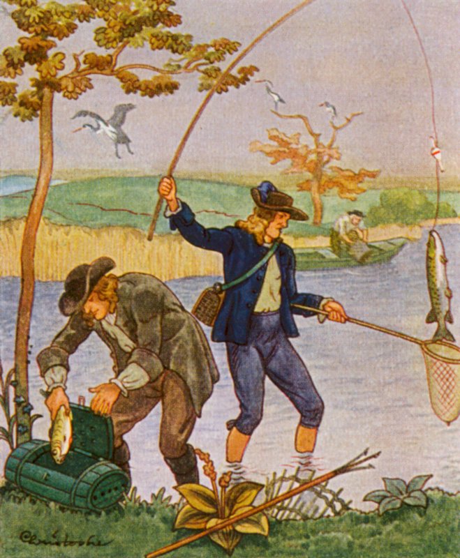 Fischen Und Angeln / Kalastus ja onkiminen (väriliitos) tekijältä Christophe (1856 1945)