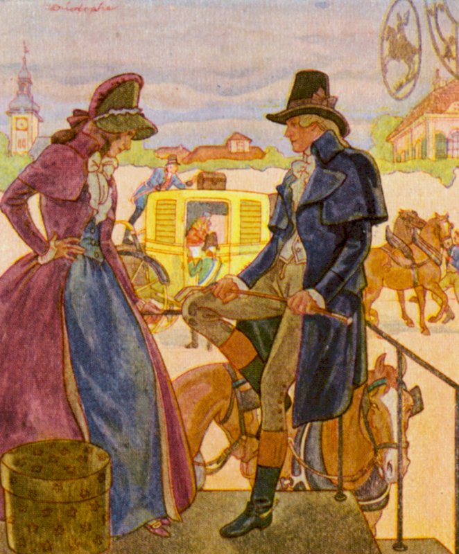 Joukkueen vaihto / Joukkueen vaihto (värillinen litografia) tekijältä Christophe (1856 1945)