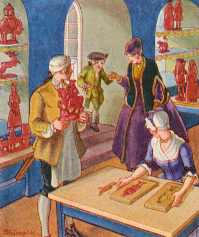 Lebzelter Und Wachszieher / Lebzelter ja vahanvetäjä (värilitra) tekijältä Christophe (1856 1945)