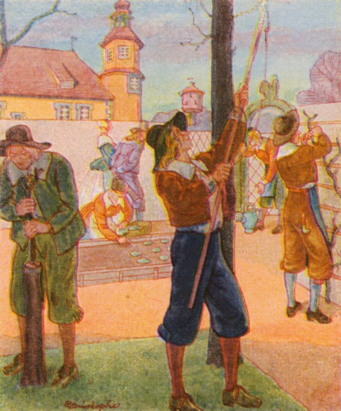 Obstbaumzucht / Hedelmäpuiden viljely (värilitro) tekijältä Christophe (1856 1945)
