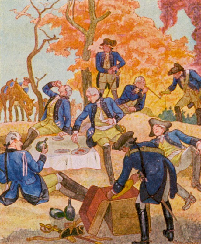 Offiziers-Picknick / Upseerien piknik (värilitro) tekijältä Christophe (1856 1945)
