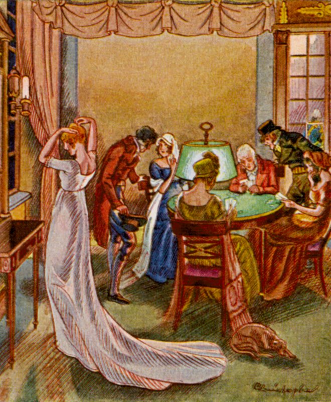 Spielkasino / Casino (värillinen litografia) tekijältä Christophe (1856 1945)