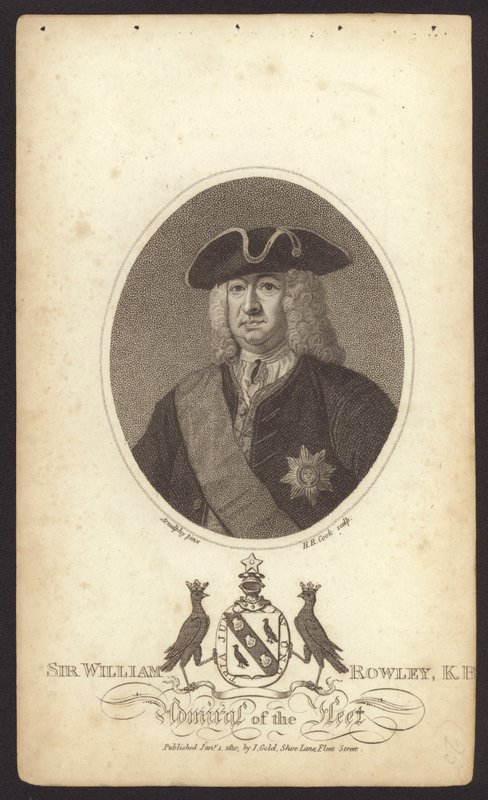 Sir William Rowley, brittiläinen amiraali (kaiverrus) tekijältä Claude Arnulphy
