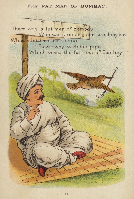 Lastenlaulu: The Fat Man Of Bombay (chromolitho) tekijältä Constance Haslewood