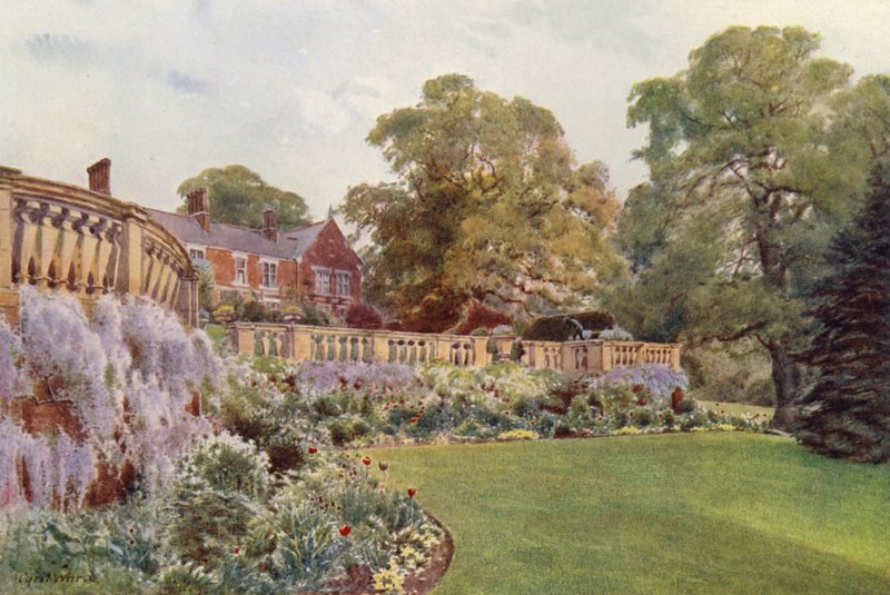 Terassin itäpää, Bagshot Park (väri litho) tekijältä Cyril Ward