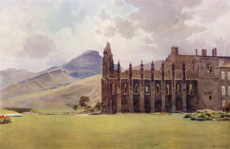 Abbey Church tai Chapel Royal Holyrood Gardensissa (väri litho) tekijältä Cyril Ward
