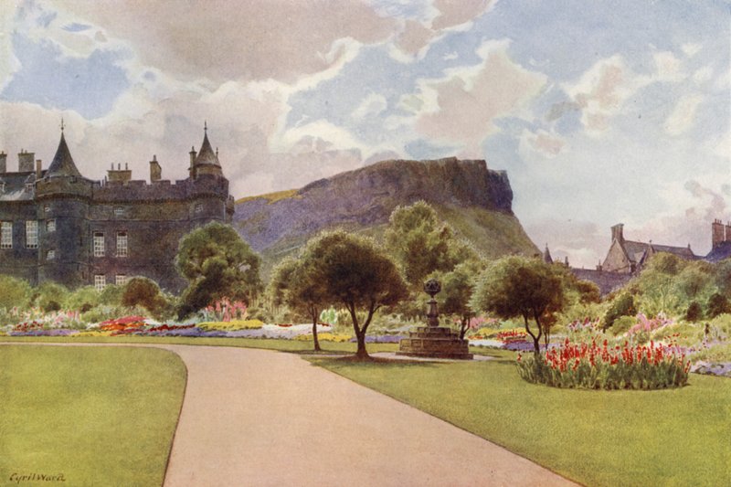 North Garden, Holyrood Palace (väri litho) tekijältä Cyril Ward